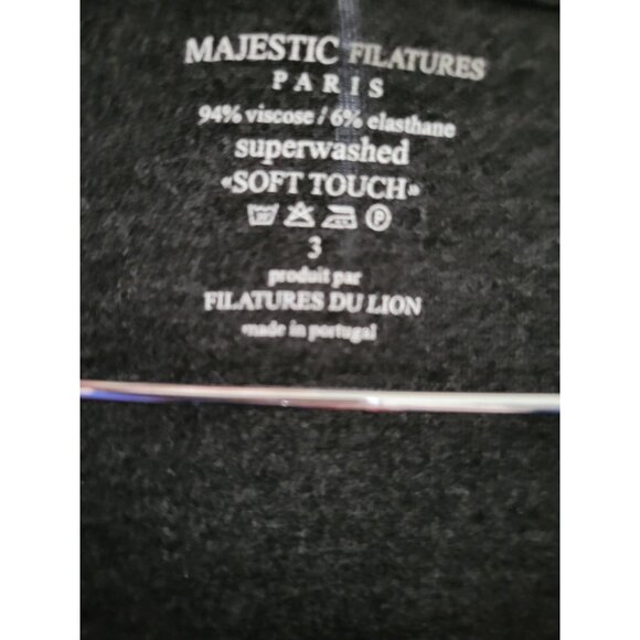 Majestic Filaments Paris Black long sleeve top size fits Medium Superwashed - Picture 3 of 6